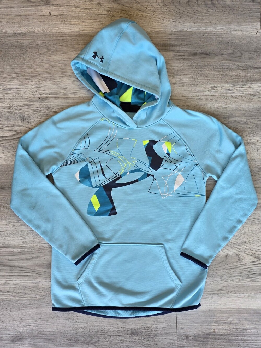 Under Armour Youth Large Aqua ColdGear Graphic Hoodie